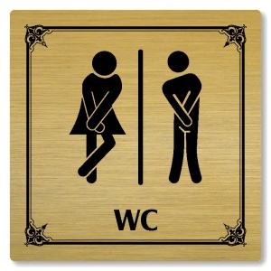 WC společné, 100x100mm, zlatá, Nebraska